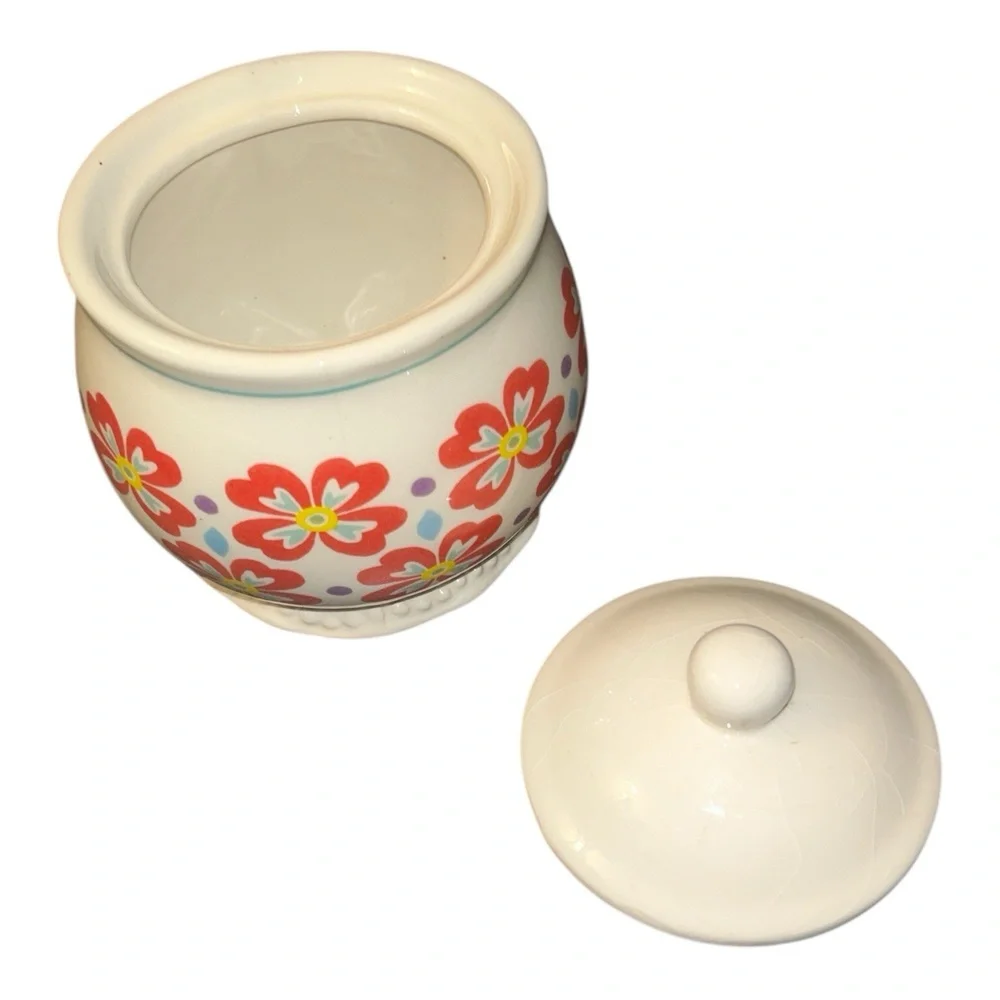 Pioneer Woman Floral Sugar Bowl with Lid Flea Market Farmhouse Kitchen Decor